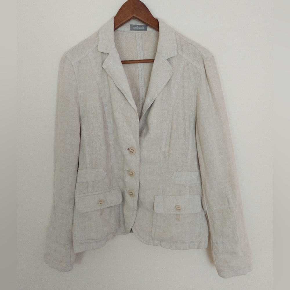 Steilmann 100% Linen Blazer Gray Size 8